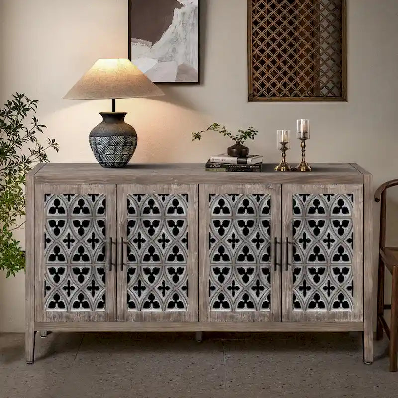 Hollow Four Door Antique Cabinet
