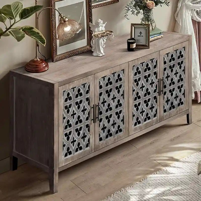 Hollow Four Door Antique Cabinet