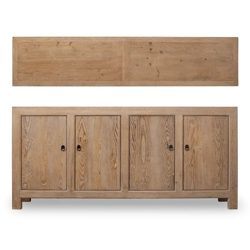 Capri Sideboard With 4 Doors, Weathered Pinewood 86.6x18.9x39.8H