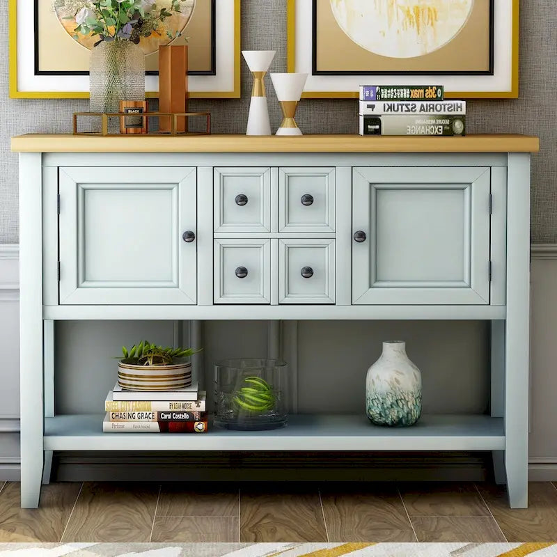 Cambridge Series Buffet Sideboard Console Table with Bottom Shelf - N/A
