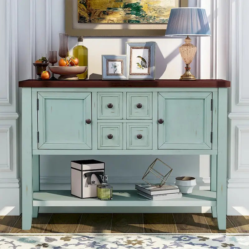 Cambridge Series Buffet Sideboard Console Table with Bottom Shelf - N/A