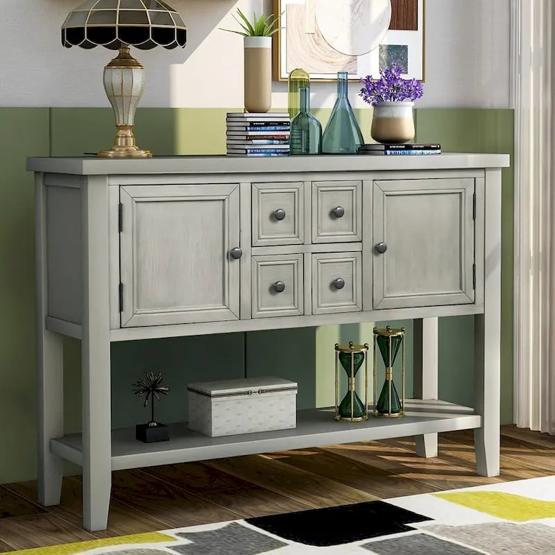 Cambridge Series Buffet Sideboard Console Table with Bottom Shelf - N/A