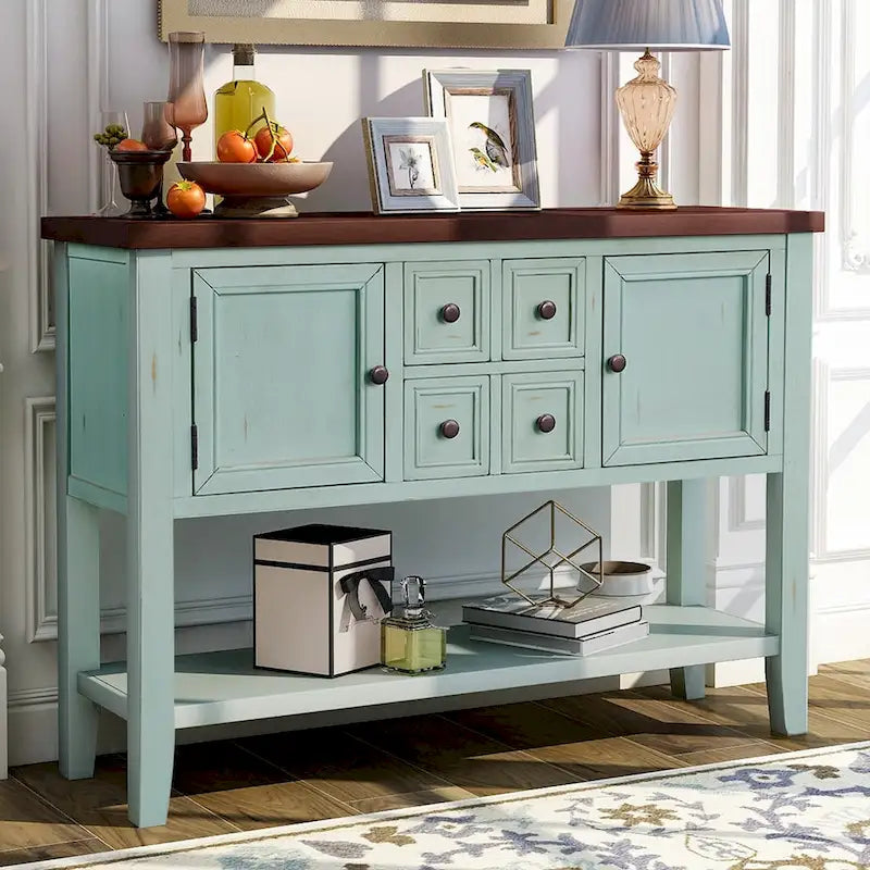 Cambridge Series Buffet Sideboard Console Table with Bottom Shelf - N/A