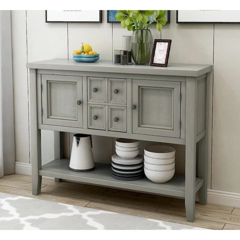 Cambridge Series Buffet Sideboard Console Table with Bottom Shelf - N/A