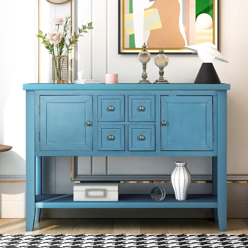 Cambridge Series Buffet Sideboard Console Table with Bottom Shelf - N/A