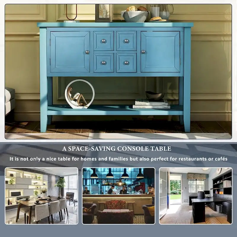Cambridge Series Buffet Sideboard Console Table with Bottom Shelf - N/A