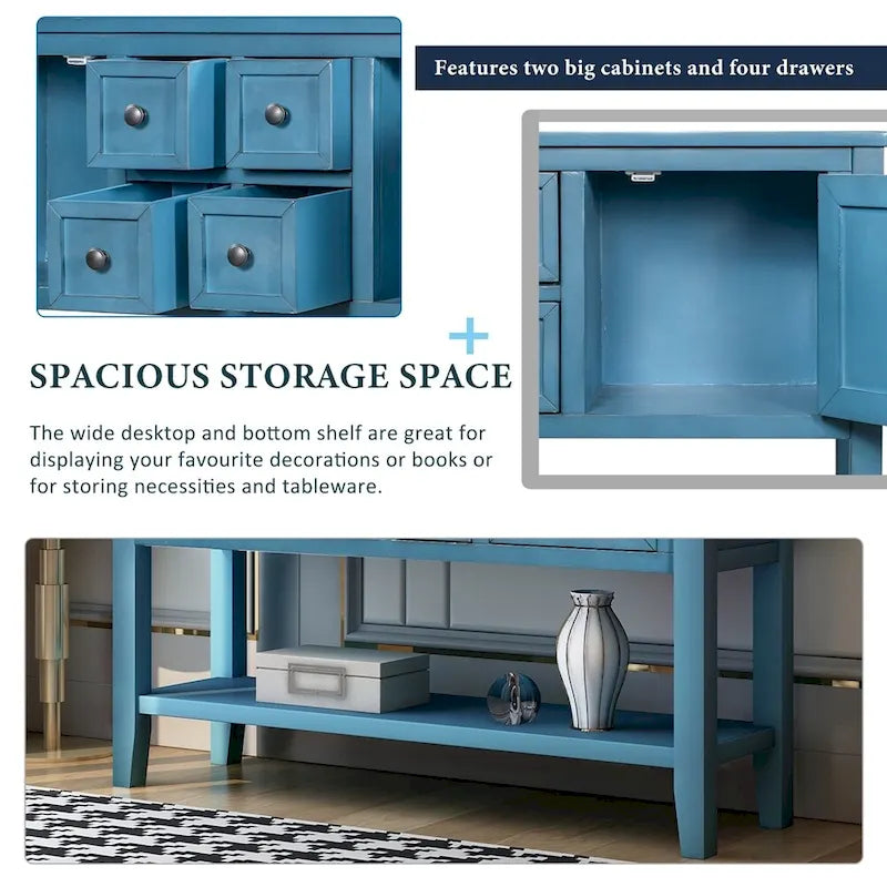 Cambridge Series Buffet Sideboard Console Table with Bottom Shelf - N/A