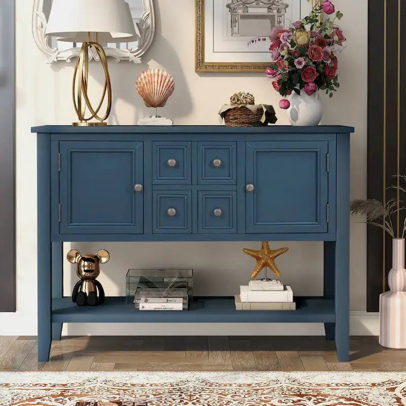 Cambridge Series Buffet Sideboard Console Table with Bottom Shelf - N/A