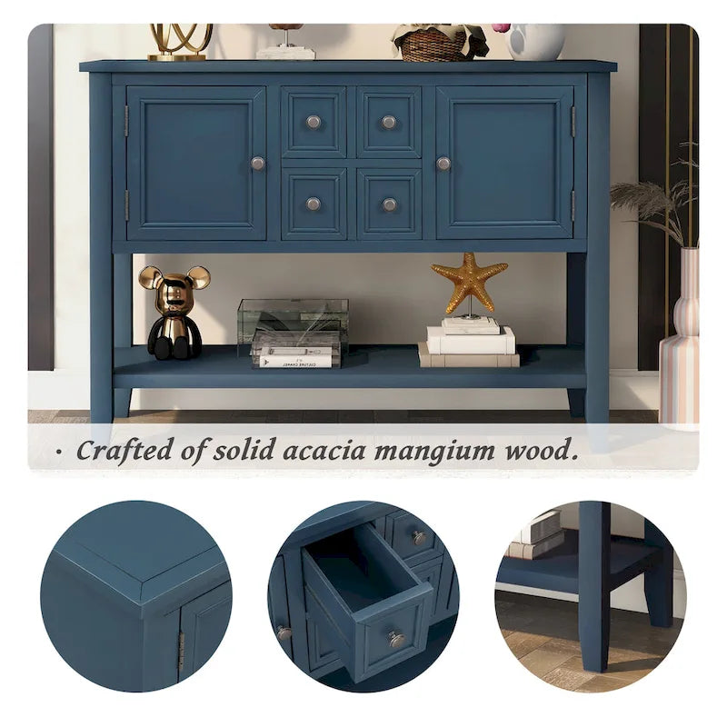 Cambridge Series Buffet Sideboard Console Table with Bottom Shelf - N/A