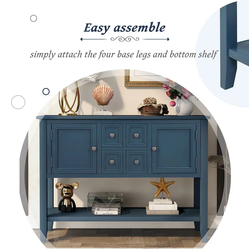 Cambridge Series Buffet Sideboard Console Table with Bottom Shelf - N/A