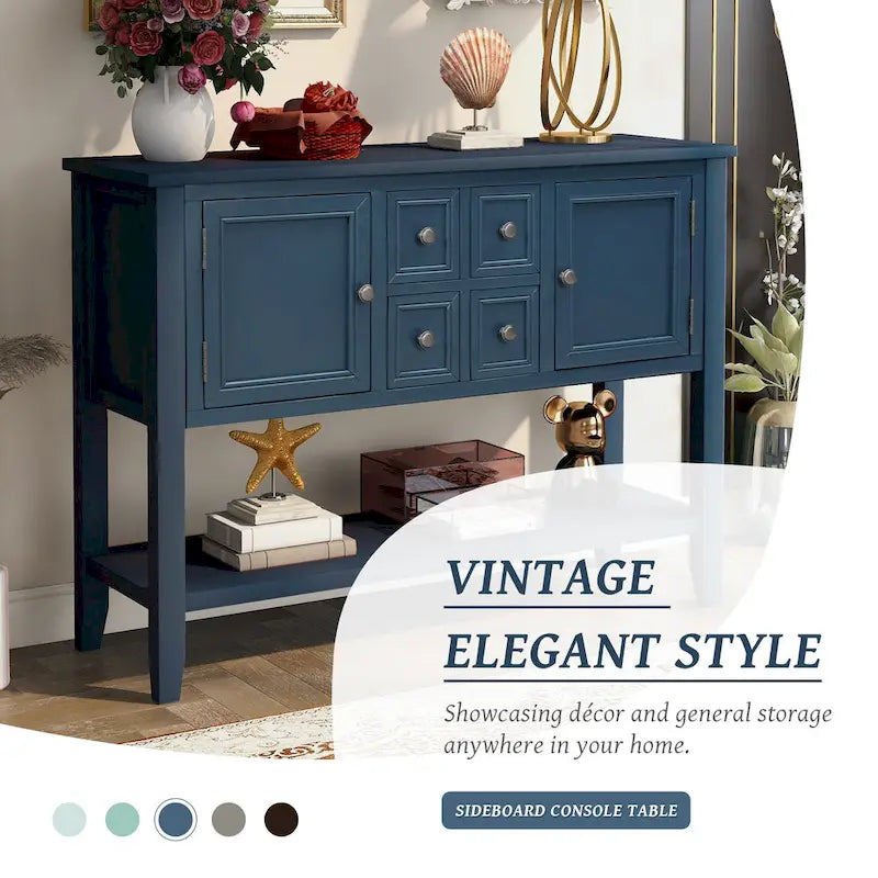 Cambridge Series Buffet Sideboard Console Table with Bottom Shelf - N/A