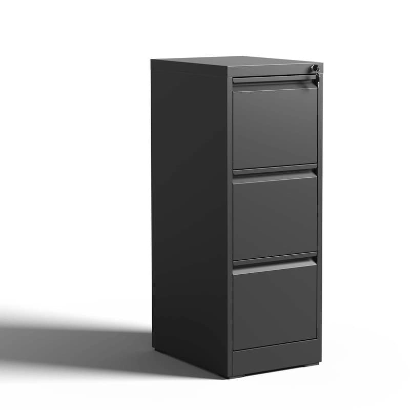 3 Drawer Metal Vertical Filing Cabinet with Lock,A4 Legal/Letter Size