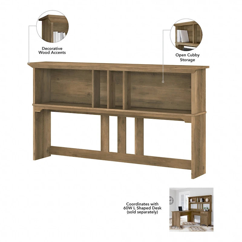 Bush Furniture Salinas 60W Hutch- Hutch Only - 60.00L x 10.51W x 32.99H