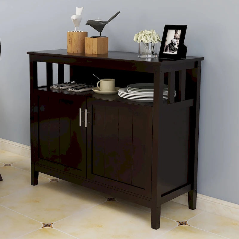 Moda Kitchen Storage Sideboard And Buffet Server Cabinet Brown