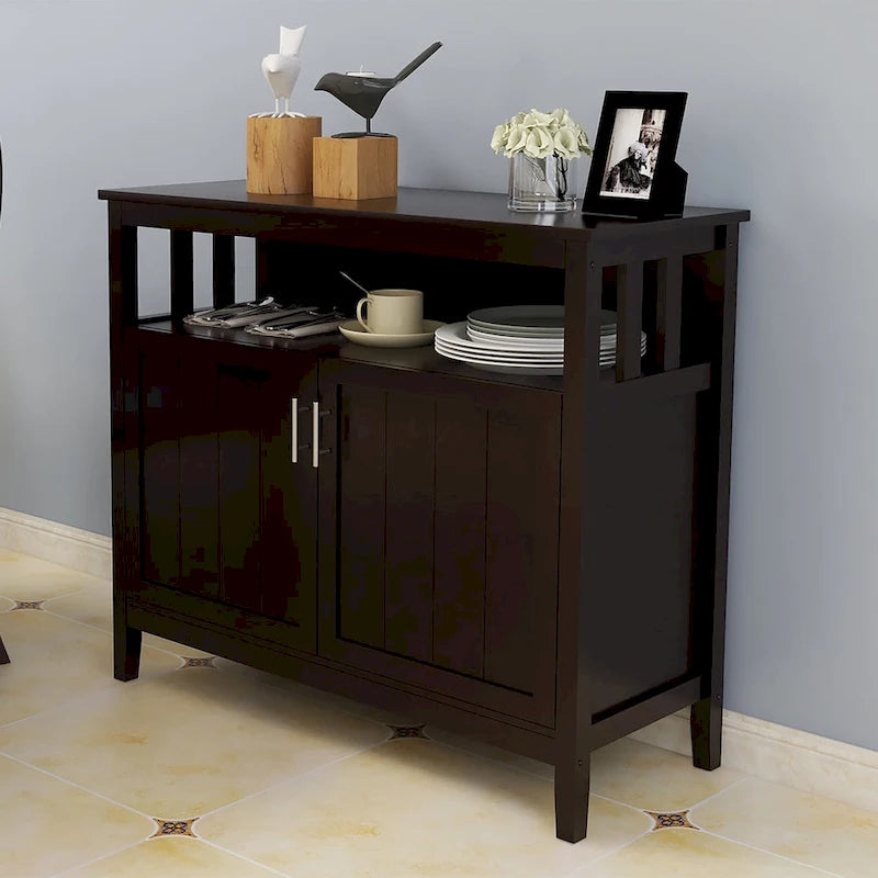 Moda Kitchen Storage Sideboard And Buffet Server Cabinet Brown