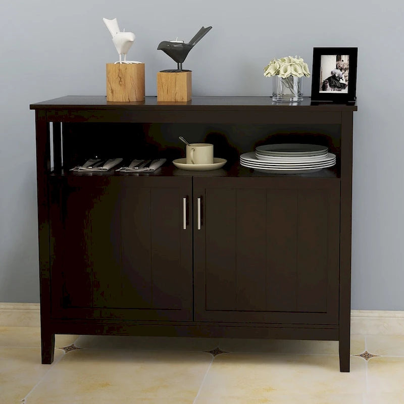 Moda Kitchen Storage Sideboard And Buffet Server Cabinet Brown