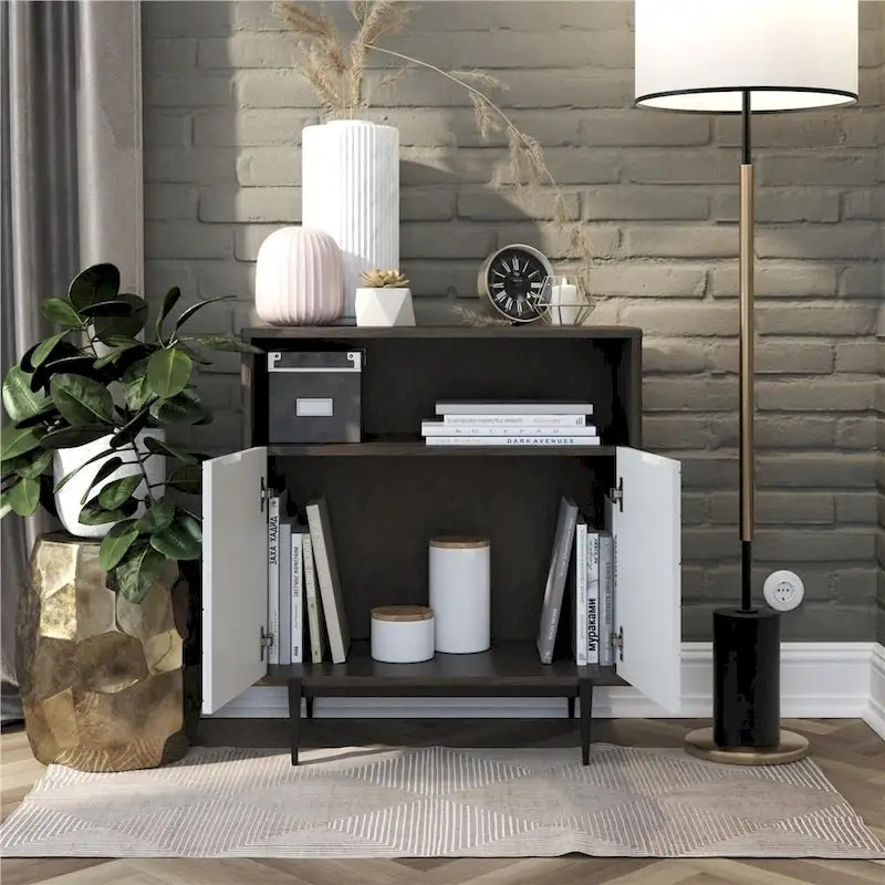 CosmoLiving by Cosmopolitan Olivia Grey Storage Cabinet