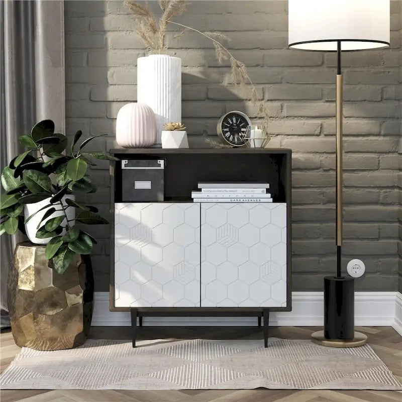 CosmoLiving by Cosmopolitan Olivia Grey Storage Cabinet