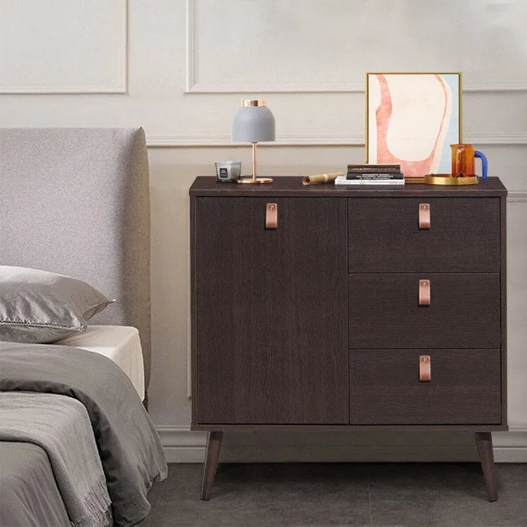 3-drawer Sideboard Storage Display Cabinet-Brown - 31.5 x 15.5 x 32 (L x W x H)