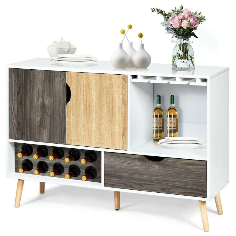 Mid-Century Buffet Sideboard Wooden Storage Cabinet - 47.5 x 15.5 x 34(L x W x H)