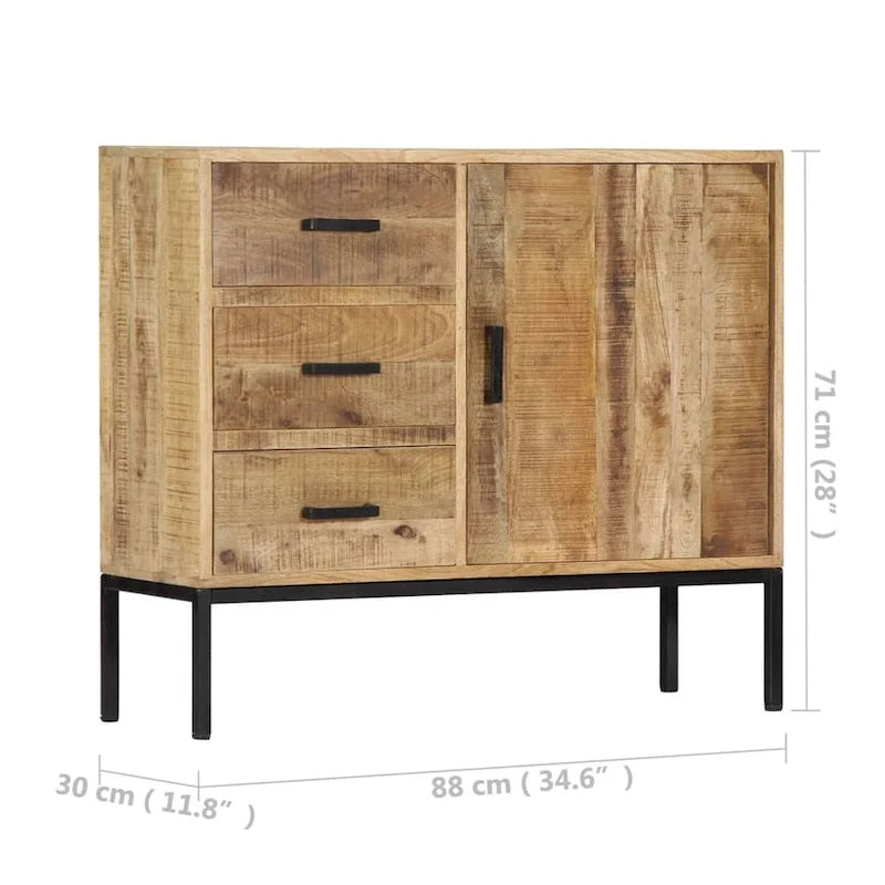 vidaXL Sideboard 34.6x11.8x28 Solid Mango Wood
