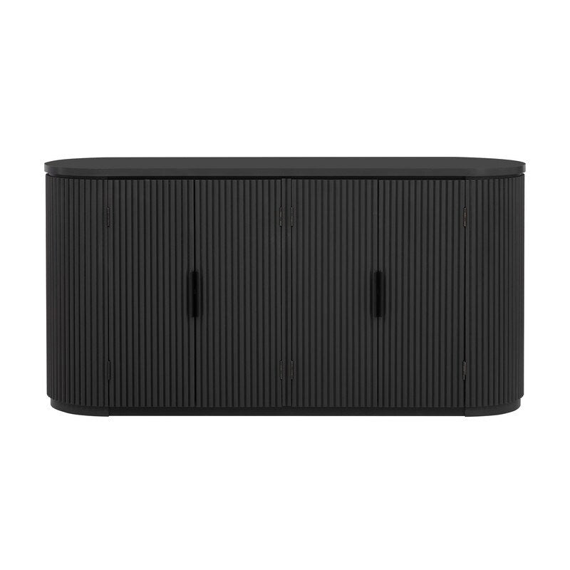 63W 4-Door Storage Cabinet with Metal Handles - N/A