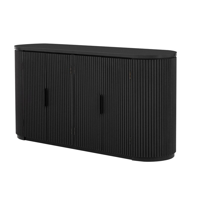 63W 4-Door Storage Cabinet with Metal Handles - N/A