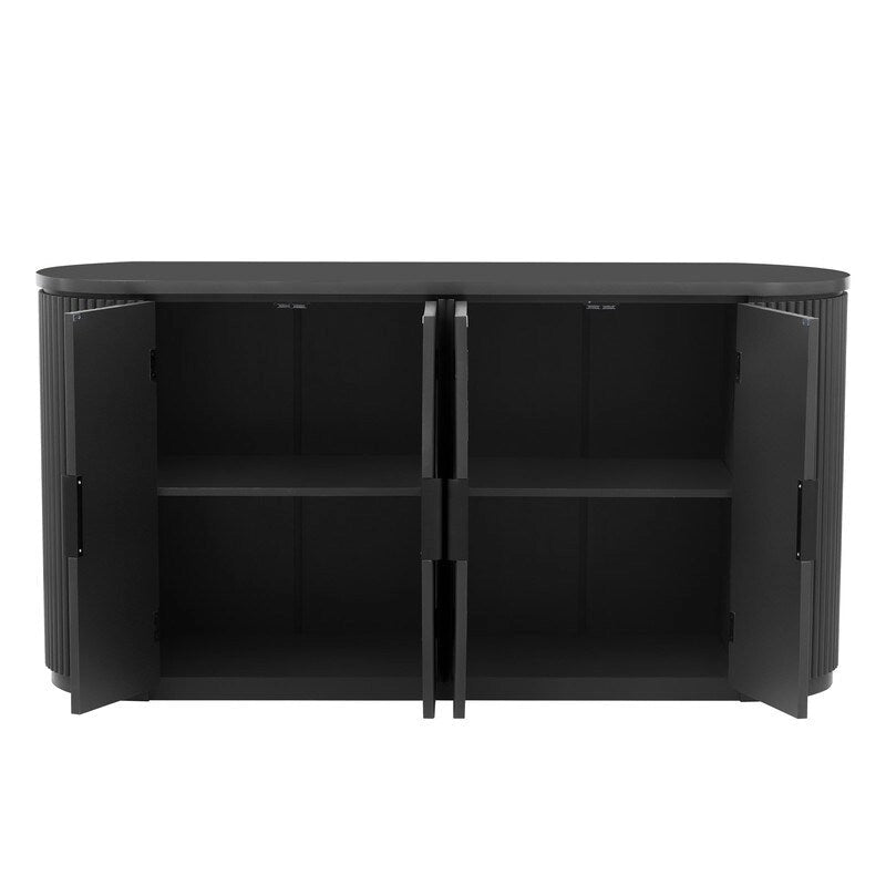 63W 4-Door Storage Cabinet with Metal Handles - N/A