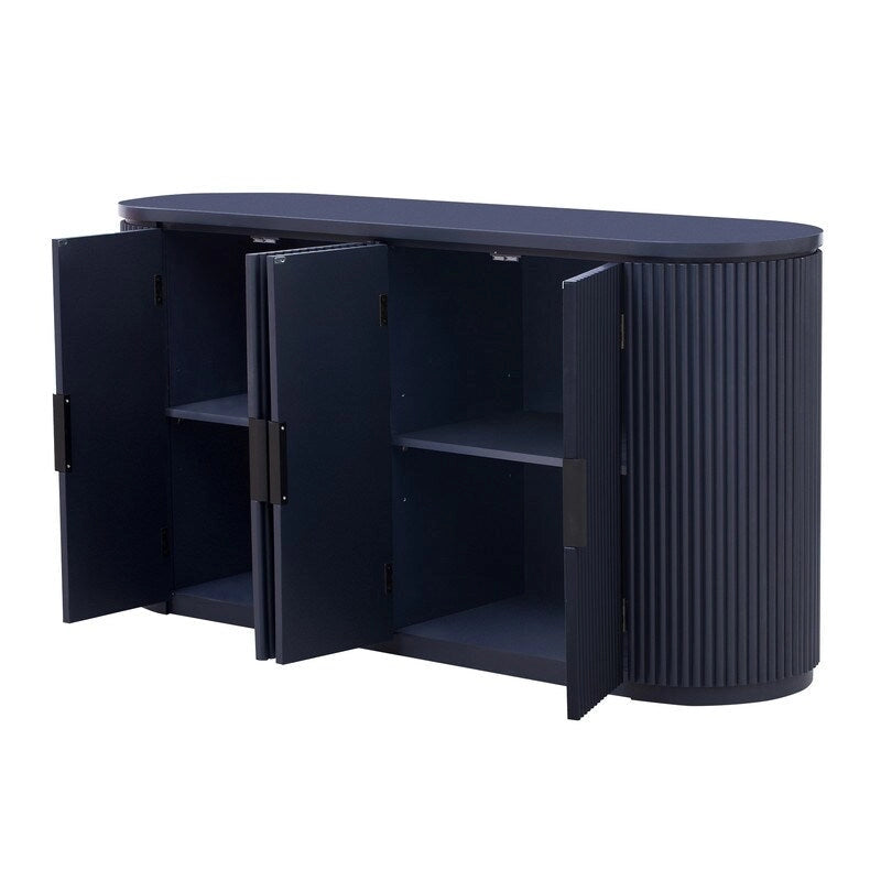 63W 4-Door Storage Cabinet with Metal Handles - N/A