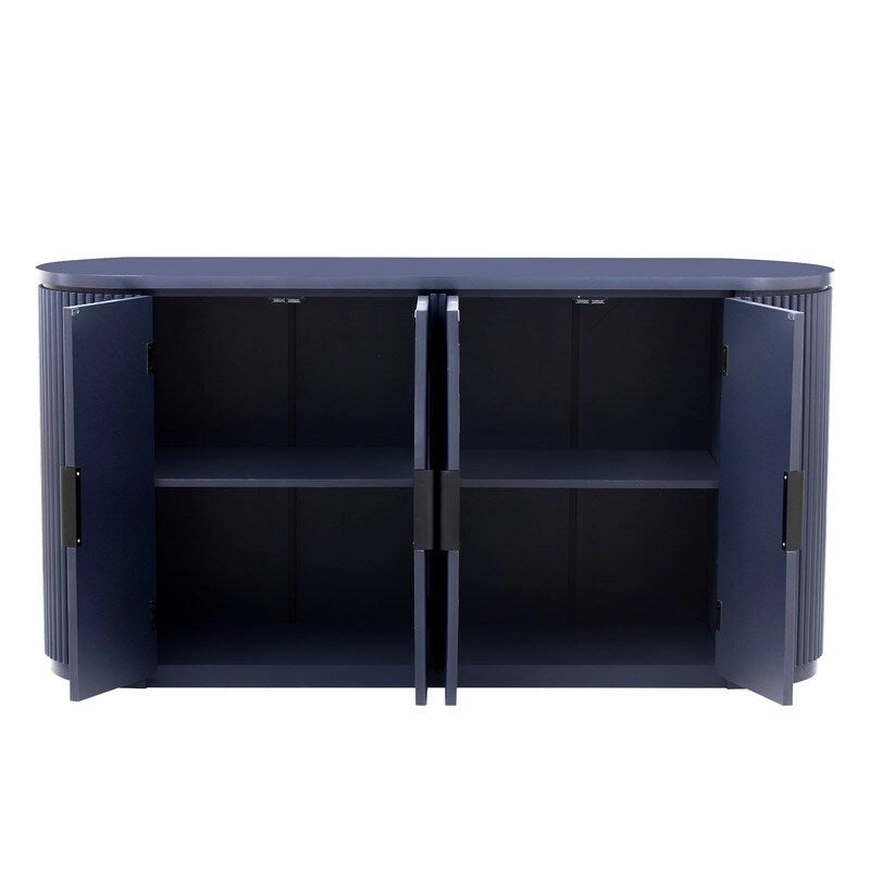 63W 4-Door Storage Cabinet with Metal Handles - N/A