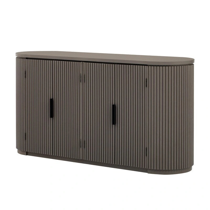63W 4-Door Storage Cabinet with Metal Handles - N/A