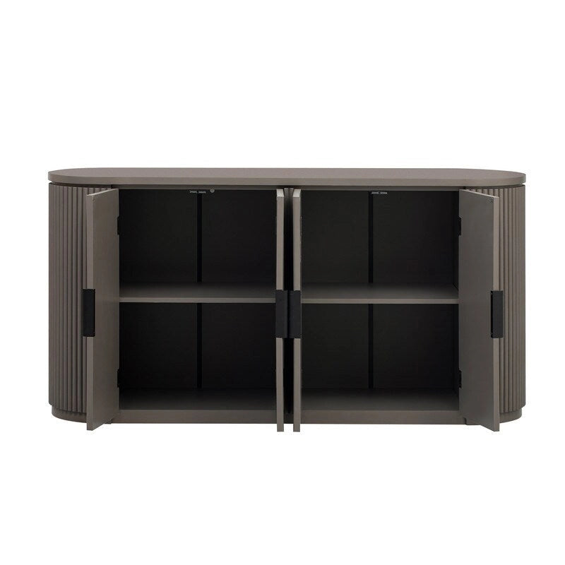 63W 4-Door Storage Cabinet with Metal Handles - N/A