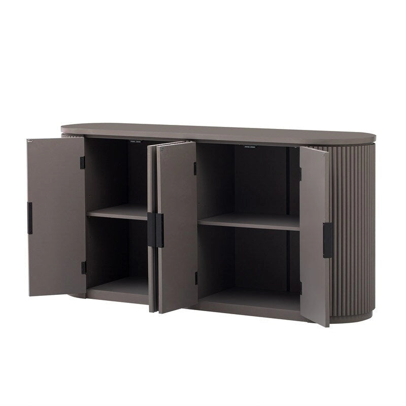 63W 4-Door Storage Cabinet with Metal Handles - N/A