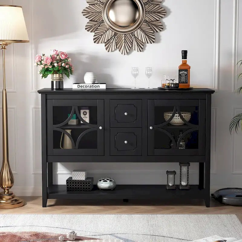 Sideboard Buffet Console Table with Adjustable Shelves and Drawers
