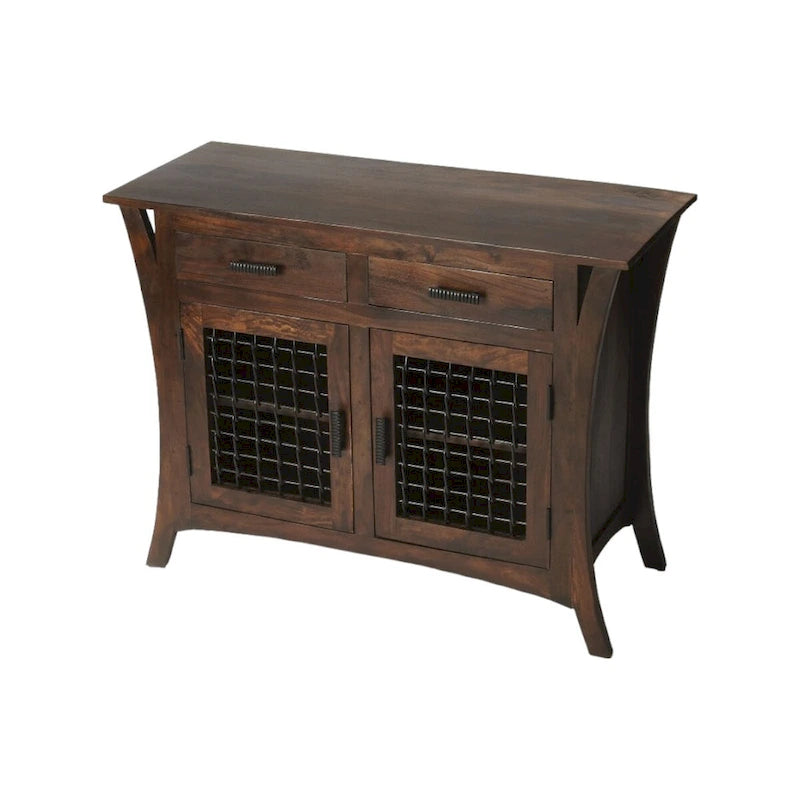 44 Dark Brown Solid Wood Frame Standard Accent Chest With Two Drawers