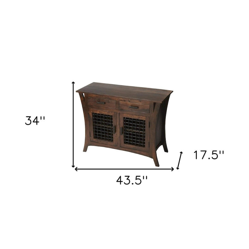 44 Dark Brown Solid Wood Frame Standard Accent Chest With Two Drawers