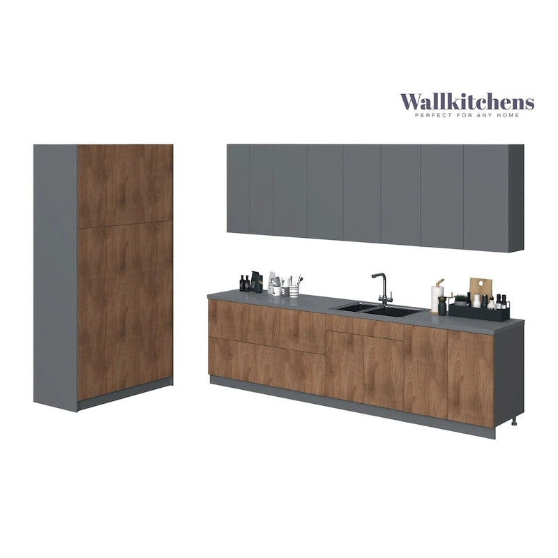 Kitchen Oasis Collection Natural Teak & Black Color Base Size 10Ft Wide - 123x50