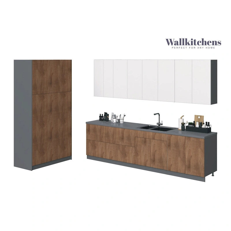 Kitchen Oasis Collection Natural Teak & Black Color Base Size 10Ft Wide - 123x50