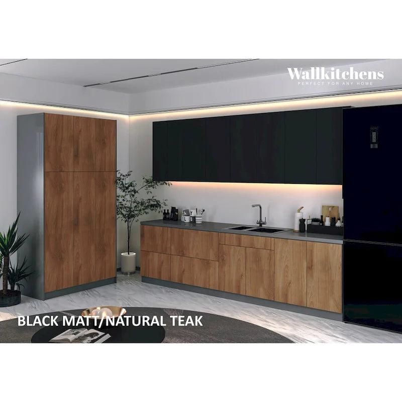 Kitchen Oasis Collection Natural Teak & Black Color Base Size 10Ft Wide - 123x50