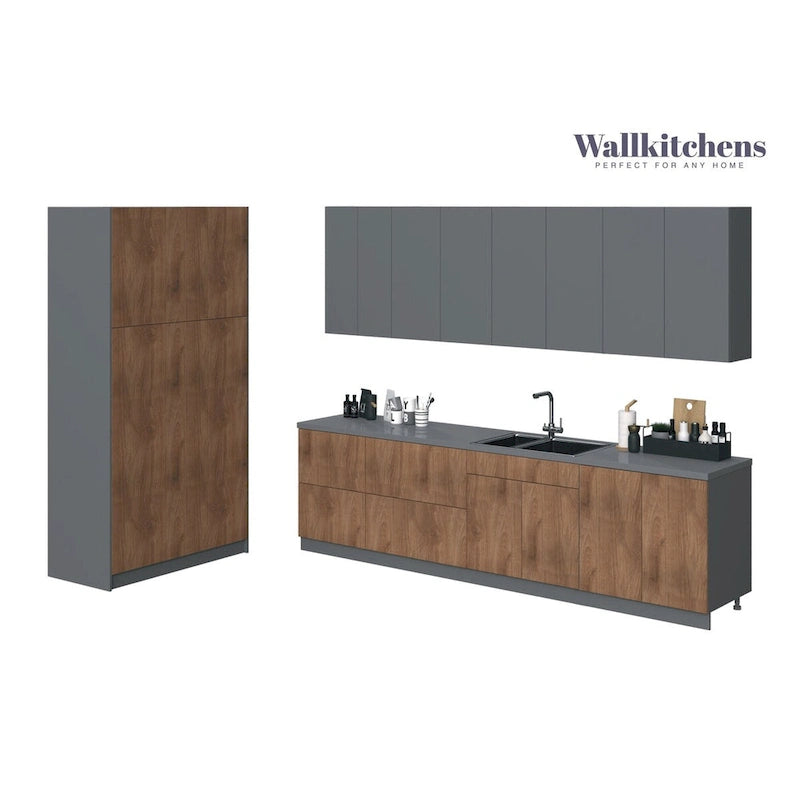 Kitchen Oasis Collection Natural Teak & Black Color Base Size 10Ft Wide - 123x50