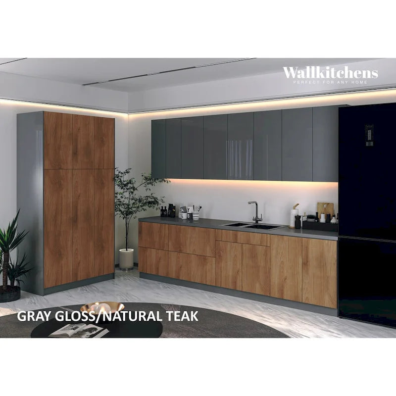 Kitchen Oasis Collection Natural Teak & Black Color Base Size 10Ft Wide - 123x50
