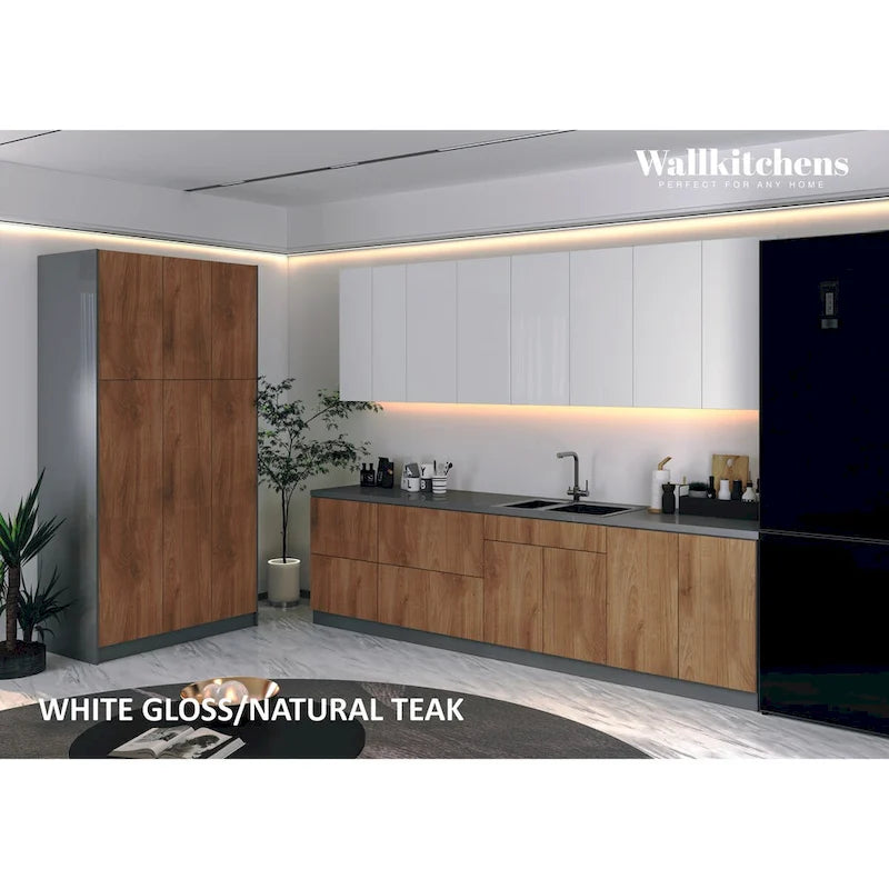 Kitchen Oasis Collection Natural Teak & Black Color Base Size 10Ft Wide - 123x50
