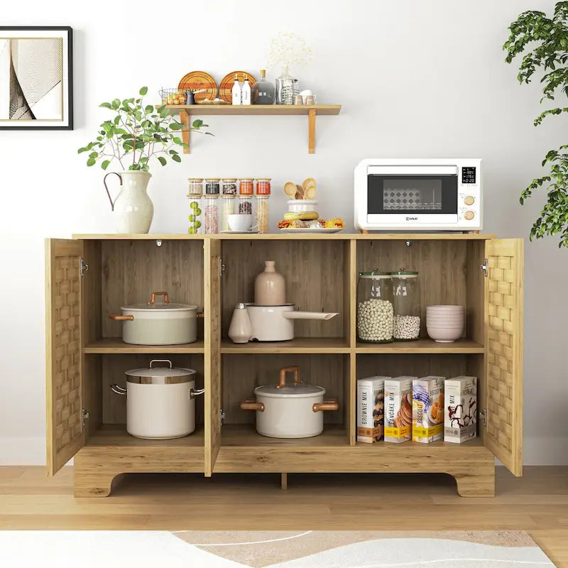 Wood Cabinet with Adjustable Shelf
