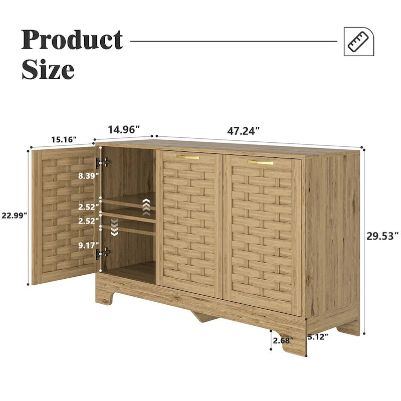 Wood Cabinet with Adjustable Shelf