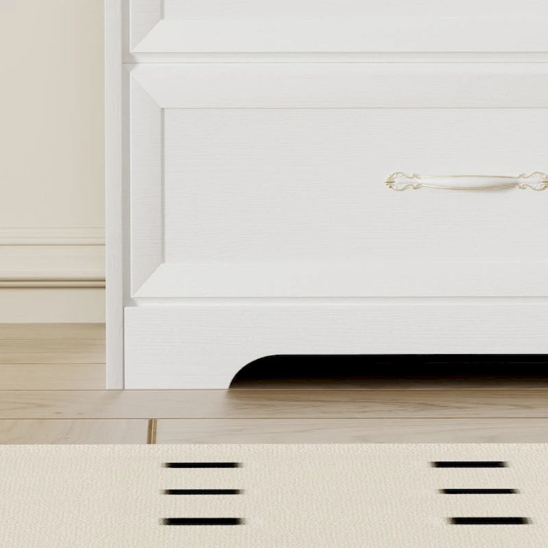 Modern 3 Drawer Bedroom Chest of Drawers with 6 Drawers Dresser, Clothes Organizer Metal Pulls
