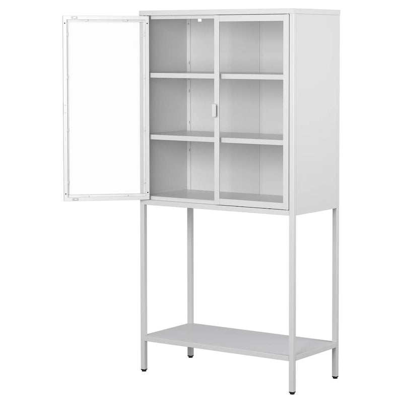 Display Storage Cabinet with Glass Doors and 2 adjustable Shelves