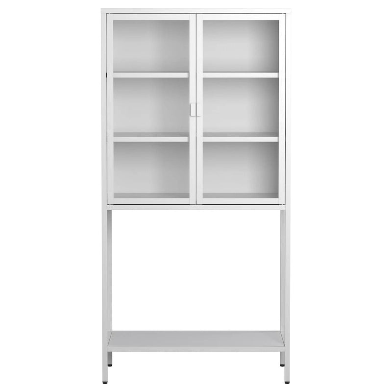 Display Storage Cabinet with Glass Doors and 2 adjustable Shelves