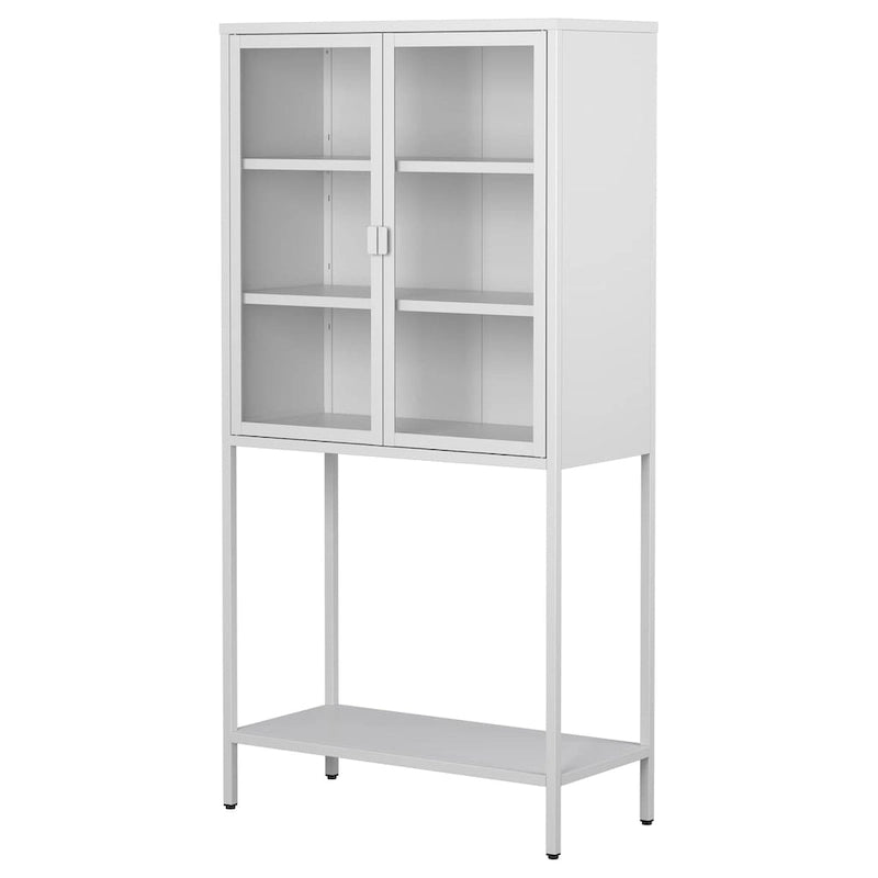 Display Storage Cabinet with Glass Doors and 2 adjustable Shelves