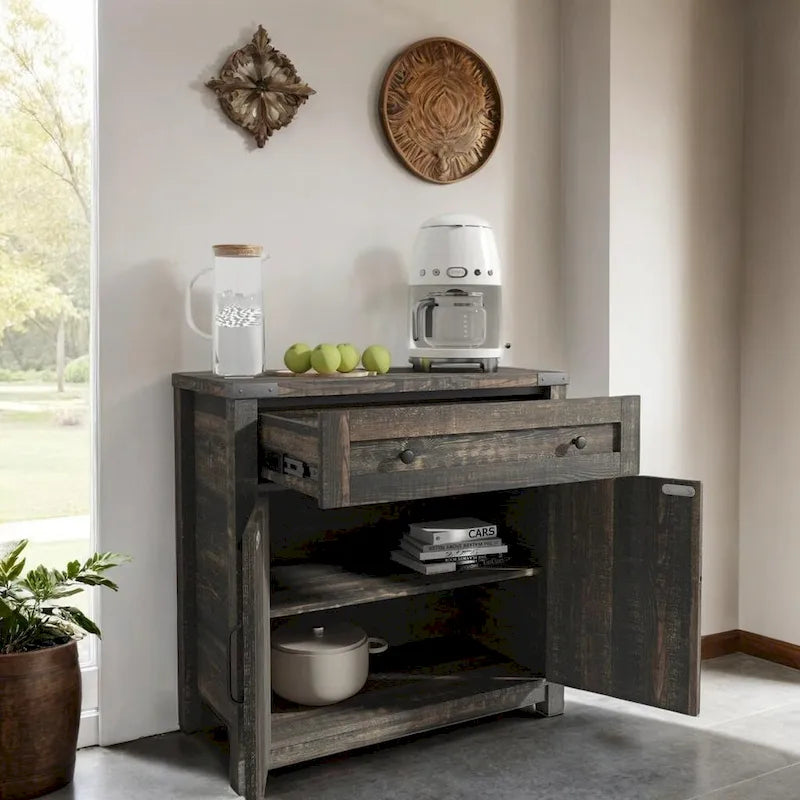Double Barn Door Accent Cabinet