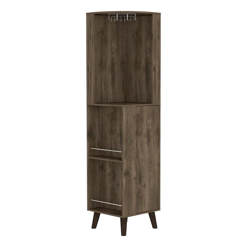 Corner Bar Cabinet for Kitchen, Dining Room,Living Room, Dark Brown